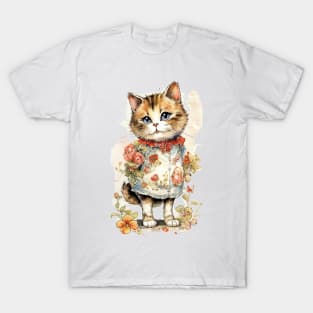 Cat with flower T-Shirt